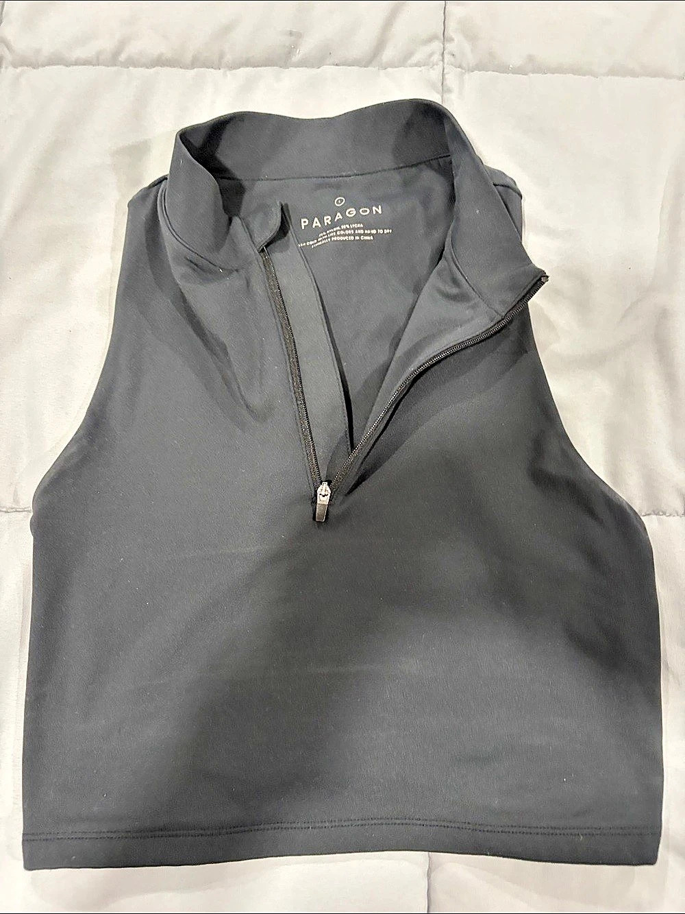 Paragon Black Zip Front Athletic Tank